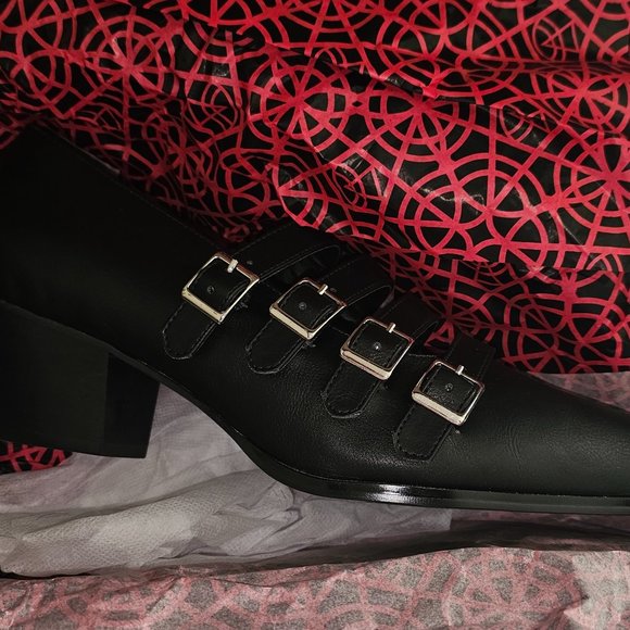 Witchy Strange Cvlt Black Coven Heels size 13 - Picture 4 of 5